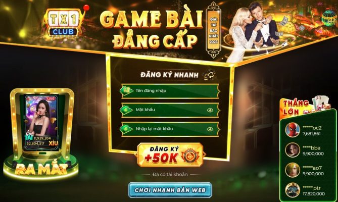 Tham gia taitx1.club game đánh bài mới nhất 2023