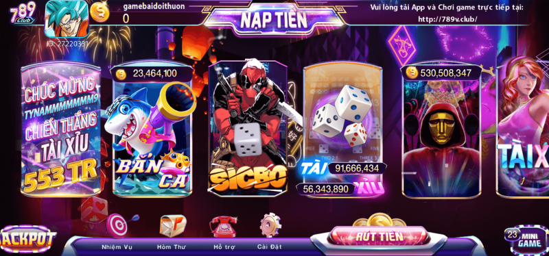 Giao diện game bài 789club